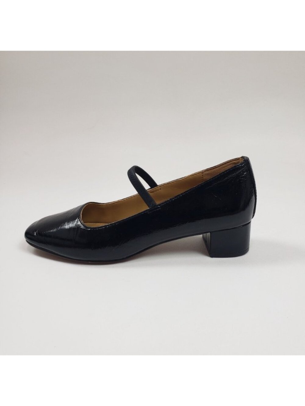 Madewell The Greta Pump True Black Crinkled Patent Leather Mary Jane Strap Sz 7M - Picture 3 of 15